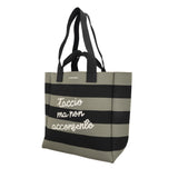 Le Pandorine Shopping Grande Jackie In Tela Con Doppio Manico Borsa Donna