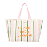 Le Pandorine Shopping Bag Mare Marina In Tessuto Borsa Donna